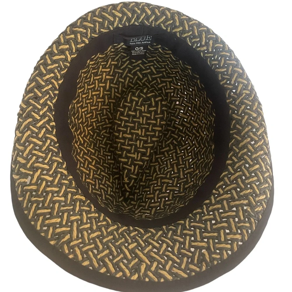Blue Saks fifth avenue hat, Fedora,summer, beach, short brim,straw hat,OS,New - Picture 5 of 8